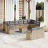 Image de Vidaxl Salon De Jardin Et Coussins 13 Pcs MÃ©lange Beige RÃ©sine TressÃ©e