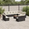 Image de Vidaxl Salon De Jardin Avec Coussins 13 Pcs Noir RÃ©sine TressÃ©e