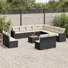 Image de Vidaxl Salon De Jardin Avec Coussins 14 Pcs Noir RÃ©sine TressÃ©e