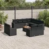 Image de Vidaxl Salon De Jardin 12 Pcs Avec Coussins Noir RÃ©sine TressÃ©e