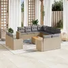 Image de Vidaxl Salon De Jardin Et Coussins 12 Pcs MÃ©lange Beige RÃ©sine TressÃ©e