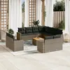 Image de Vidaxl Salon De Jardin Avec Coussins 12 Pcs Gris RÃ©sine TressÃ©e