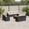 Image de Vidaxl Salon De Jardin Avec Coussins 13 Pcs Noir RÃ©sine TressÃ©e