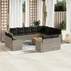 Image de Vidaxl Salon De Jardin Avec Coussins 13 Pcs Gris RÃ©sine TressÃ©e