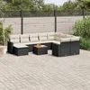 Image de Vidaxl Salon De Jardin 11 Pcs Avec Coussins Noir RÃ©sine TressÃ©e