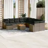 Image de Vidaxl Salon De Jardin Avec Coussins 12 Pcs Gris RÃ©sine TressÃ©e
