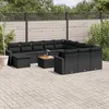 Image de Vidaxl Salon De Jardin Avec Coussins 13 Pcs Noir RÃ©sine TressÃ©e