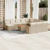Image de Vidaxl Salon De Jardin Avec Coussins 13 Pcs Beige RÃ©sine TressÃ©e