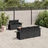 Image de Vidaxl Salon De Jardin 6 Pcs Avec Coussins Noir RÃ©sine TressÃ©e