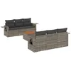 Image de Vidaxl Salon De Jardin Avec Coussins 7 Pcs Gris RÃ©sine TressÃ©e