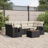 Image de Vidaxl Salon De Jardin 7 Pcs Avec Coussins Noir RÃ©sine TressÃ©e