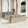 Image de Vidaxl Salon De Jardin Avec Coussins 8pcs MÃ©lange Beige RÃ©sine TressÃ©e