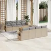 Image de Vidaxl Salon De Jardin Avec Coussins 9pcs MÃ©lange Beige RÃ©sine TressÃ©e