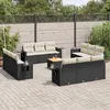 Image de Vidaxl Salon De Jardin Avec Coussins 13 Pcs Noir RÃ©sine TressÃ©e