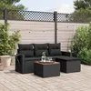 Image de Vidaxl Salon De Jardin 5 Pcs Avec Coussins Noir RÃ©sine TressÃ©e