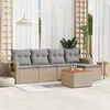 Image de Vidaxl Salon De Jardin Avec Coussins 6pcs MÃ©lange Beige RÃ©sine TressÃ©e