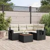 Image de Vidaxl Salon De Jardin 5 Pcs Avec Coussins Noir RÃ©sine TressÃ©e