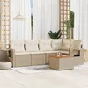 Image de Vidaxl Salon De Jardin Avec Coussins 6 Pcs Beige RÃ©sine TressÃ©e