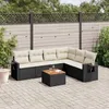 Image de Vidaxl Salon De Jardin 7 Pcs Avec Coussins Noir RÃ©sine TressÃ©e