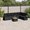 Image de Vidaxl Salon De Jardin 8 Pcs Avec Coussins Noir RÃ©sine TressÃ©e