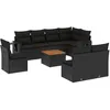 Image de Vidaxl Salon De Jardin 9 Pcs Avec Coussins Noir RÃ©sine TressÃ©e