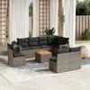 Image de Vidaxl Salon De Jardin 9 Pcs Avec Coussins Gris RÃ©sine TressÃ©e