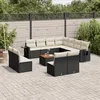 Image de Vidaxl Salon De Jardin 12 Pcs Avec Coussins Noir RÃ©sine TressÃ©e