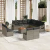 Image de Vidaxl Salon De Jardin Avec Coussins 12 Pcs Gris RÃ©sine TressÃ©e