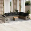 Image de Vidaxl Salon De Jardin 11 Pcs Avec Coussins Gris RÃ©sine TressÃ©e