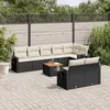 Image de Vidaxl Salon De Jardin 9 Pcs Avec Coussins Noir RÃ©sine TressÃ©e