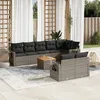 Image de Vidaxl Salon De Jardin 9 Pcs Avec Coussins Gris RÃ©sine TressÃ©e