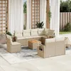 Image de Vidaxl Salon De Jardin Avec Coussins 9 Pcs Beige RÃ©sine TressÃ©e