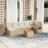 Image de Vidaxl Salon De Jardin Avec Coussins 8 Pcs Beige RÃ©sine TressÃ©e