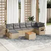 Image de Vidaxl Salon De Jardin Avec Coussins 8pcs MÃ©lange Beige RÃ©sine TressÃ©e