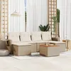 Image de Vidaxl Salon De Jardin Avec Coussins 7 Pcs Beige RÃ©sine TressÃ©e