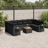 Image de Vidaxl Salon De Jardin 10 Pcs Avec Coussins Noir RÃ©sine TressÃ©e