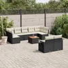 Image de Vidaxl Salon De Jardin 10 Pcs Avec Coussins Noir RÃ©sine TressÃ©e