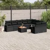 Image de Vidaxl Salon De Jardin 10 Pcs Avec Coussins Noir RÃ©sine TressÃ©e