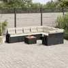 Image de Vidaxl Salon De Jardin 10 Pcs Avec Coussins Noir RÃ©sine TressÃ©e