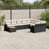 Image de Vidaxl Salon De Jardin 10 Pcs Avec Coussins Noir RÃ©sine TressÃ©e