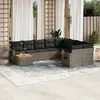 Image de Vidaxl Salon De Jardin Avec Coussins 10 Pcs Gris RÃ©sine TressÃ©e