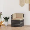 Image de Vidaxl Salon De Jardin 11 Pcs Avec Coussins Gris RÃ©sine TressÃ©e