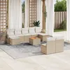 Image de Vidaxl Salon De Jardin Avec Coussins 10 Pcs Beige RÃ©sine TressÃ©e