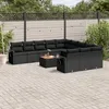 Image de Vidaxl Salon De Jardin 12 Pcs Avec Coussins Noir RÃ©sine TressÃ©e