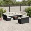 Image de Vidaxl Salon De Jardin Avec Coussins 13 Pcs Noir RÃ©sine TressÃ©e