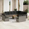 Image de Vidaxl Salon De Jardin Avec Coussins 13 Pcs Gris RÃ©sine TressÃ©e
