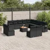 Image de Vidaxl Salon De Jardin Avec Coussins 14 Pcs Noir RÃ©sine TressÃ©e