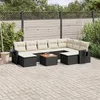 Image de Vidaxl Salon De Jardin 10 Pcs Avec Coussins Noir RÃ©sine TressÃ©e