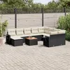 Image de Vidaxl Salon De Jardin 11 Pcs Avec Coussins Noir RÃ©sine TressÃ©e