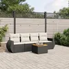 Image de Vidaxl Salon De Jardin 5 Pcs Avec Coussins Noir RÃ©sine TressÃ©e